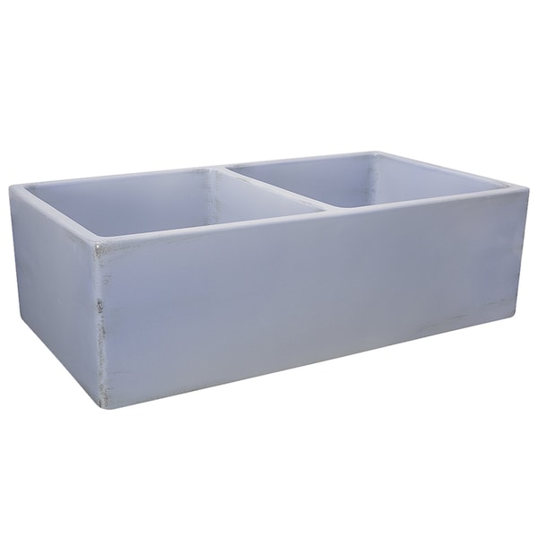 Nantucket Sinks Double Bowl Farmhouse Fireclay Sink with Shabby Sugar Finish FCFS3318D-ShabbySugar - main